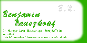 benjamin mauszkopf business card